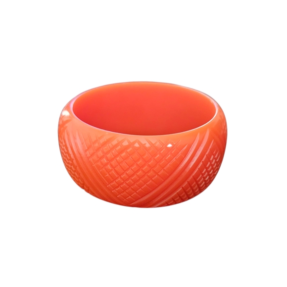 Vintage Vibrant Orange Bangle Bracelet - Picture 1 of 9